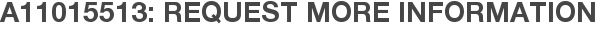 A11015513: Request More Information