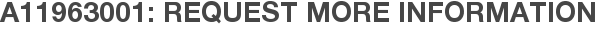 A11963001: Request More Information